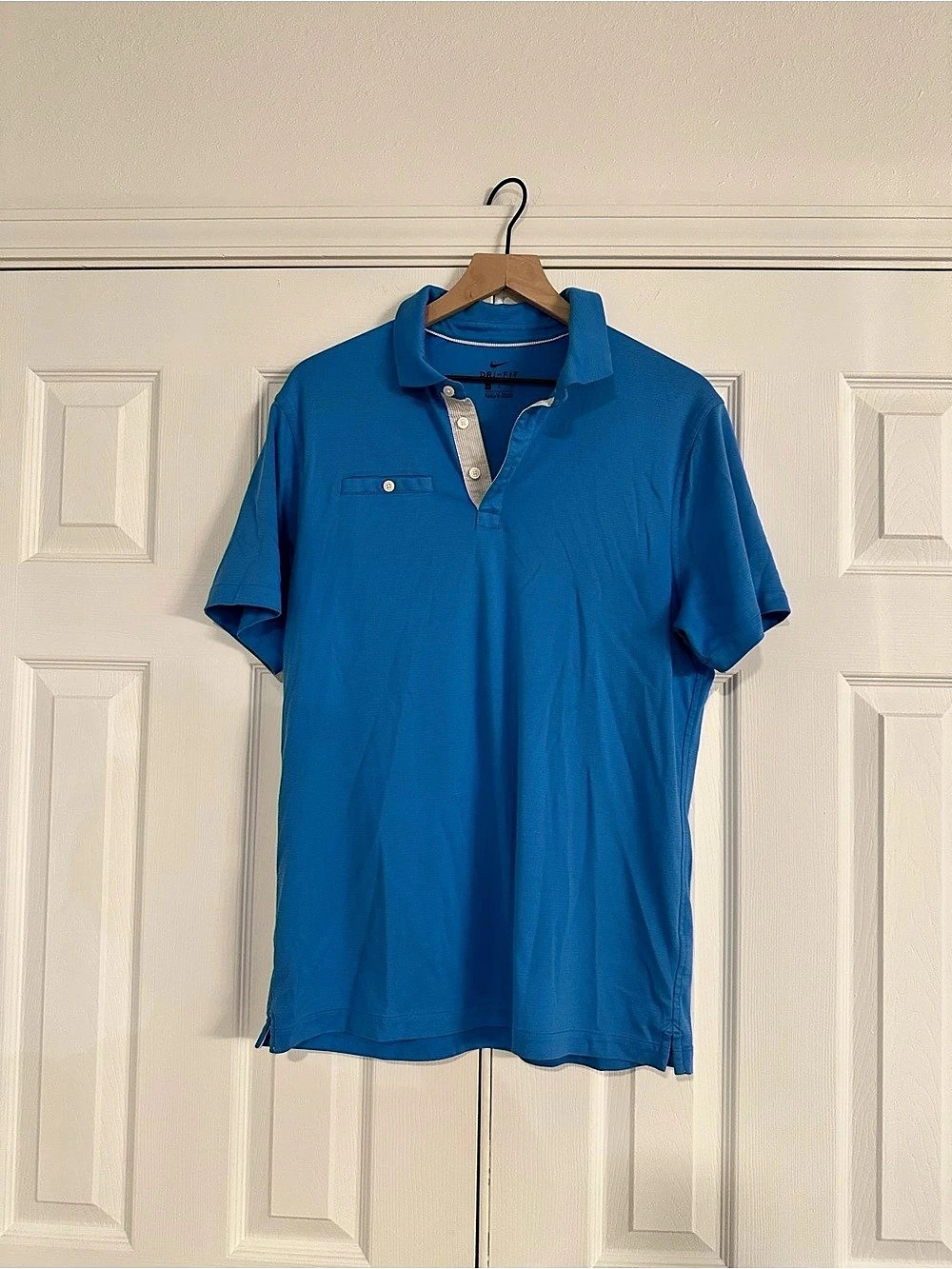 Nike Dri-FIT Polo Shirt in Blue Size Medium